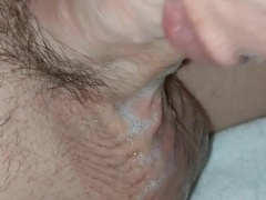 Homo neighbor gulping my ball sack and getting last spurt off the peak