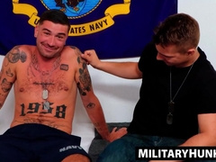 MilitaryHunk.com - Merrill Patterson's very first dual without a condom test