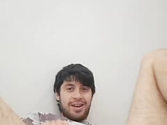 Gentle penetration with dildo and final cumshot of a cute twink