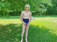 Getting Naked Outdoors an eating my cum