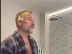 Dad douche time. Empting my sack for my men. Spunk shot and a supreme jerk.