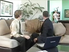 Twinks 3some with estate agent.