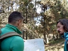 Newbie explores masturbation and outdoor fun with some horny stud action in the forest