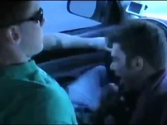 Twink Blows Big Cock in a Car