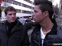 Gay homosexual dude seduces hetero stranger