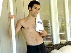 Artsy solo guy decides to jerk off on a porch