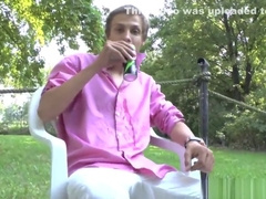 18 Twink Gets First Public Handjob