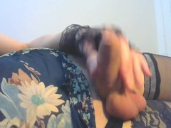 rubbing my tranny cock slowly until the juices flow 5