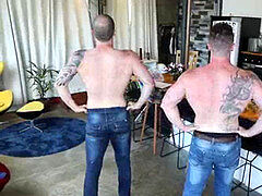 2 boys muscle idolize