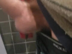 johnholmesjunior in real risky vancouver public baylthroom showing firm on and spunk PT1
