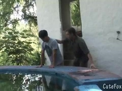 Youngster Fox gets searched by a patrolman