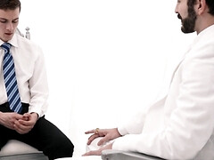 Fetish video with a shy mormon boy and the DILF elder