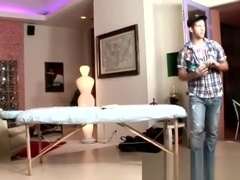 Soccer player undresses for a massage