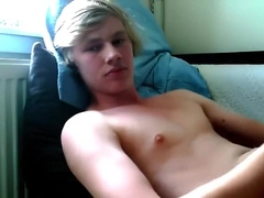 Blonde Jizz A Thick Load On His Belly