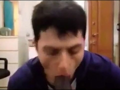 dude enjoys sucking a big black cock 9
