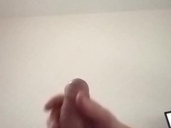 Fellow tugging off uncut penis on the table #13