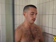 Group rendezvous turns into steamy shower romp and wild threesome - Sean Cody