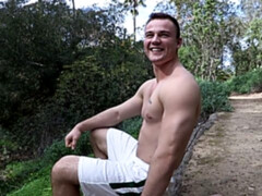 Surprisingly hairy solo guy jerking his meaty-looking cock