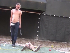 Nude guy endures rough sexual punishments during webcam BDSM kinks