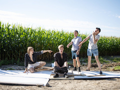 Steamy lads play dirty gay games in glory hole fetishes