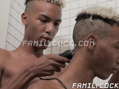 Twink twins Dante and Diego masturbate their cocks in the bathroom