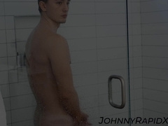 Adventurous jocks get naughty in a steamy shower session