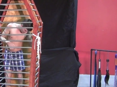 Caged boy lets his horny master play the kinkiest games with him