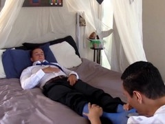 Gerard muscled hunk kneels