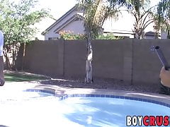 Young pool boy has his ass filled with big hard cock