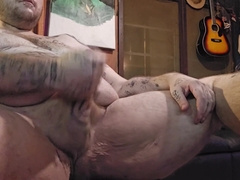 Fapping off my uncircumcised fuckpole completing with lots of jizz