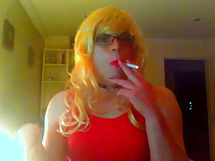 Sissy Simone Blonde Bimbo Smoke Slut