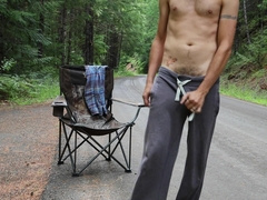 Draping out along a public road