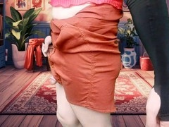 Crossdresser Ketty shows off her perfect ass with some heated public masturbation