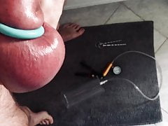 My fat pumped Cock and Balls Sounding Cockring Oil