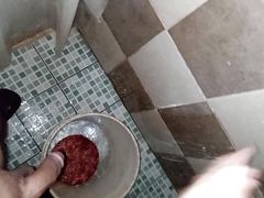 Gay guy shaves his ass and his penis and then masturbates in the shower