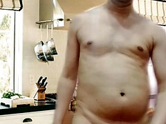 Hot and sexy boy full nude in the kitchen alone