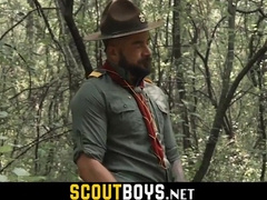 Twunk guy slick sphincter batty boy smashed in forest by insane muscle