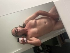 Kinky solo session with a middle-aged chubby guy getting off