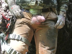 Outdoor Employee Parent Big Manhood Urinating in the Woods