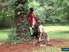 Young studs take turns on Prick Youngsters' massive dick & gulp down their loads