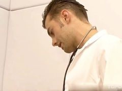 Medic plays with black patient's meaty shaft