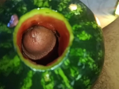 Come And Cum While You Watch Me Masturbate And Cum While Fucking This Watermelon