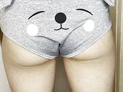 Shy gay dancing in cute panties