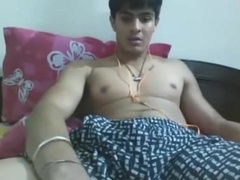 Uncircumcised Indian Bear Masturbates His Fat Weenie on Web cam