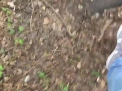 Showcasing my lad cock while ambling in public woods