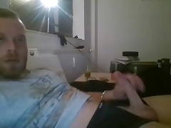 Handsome blondy bear wanking