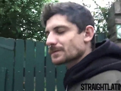 Pierced latino inhales manmeat POINT OF VIEW before outdoor sans a condom