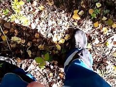 Abstinence week cumshot in the Woods in work clothes