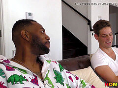 gigantic cocked black guy gets assfucked by milky fellow