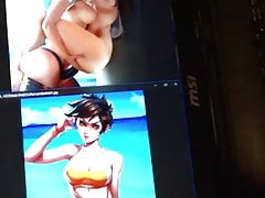 (Tribute) Cumming over Overwatch Tracer and Emily